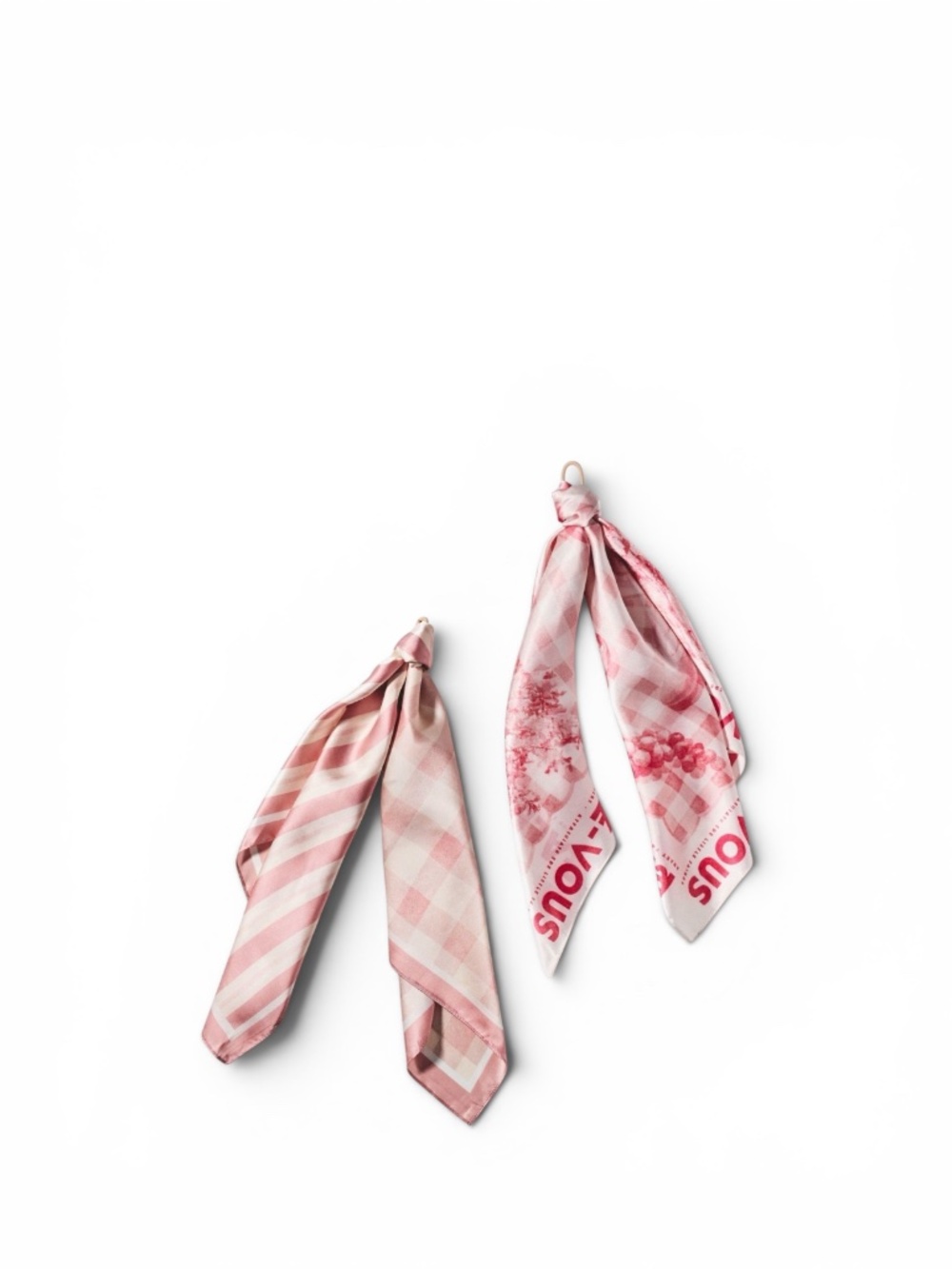 NWT By Anthropologie Red Printed Hair Scarves, Set of 2